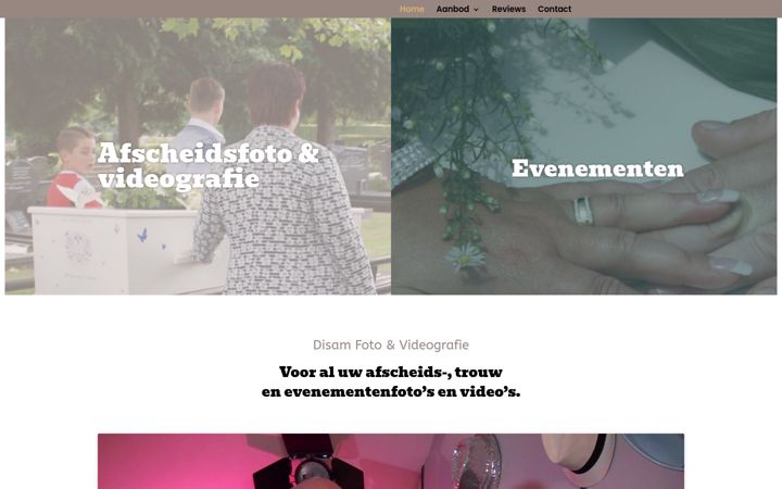 Screenshot von disamfoto-videografie.nl