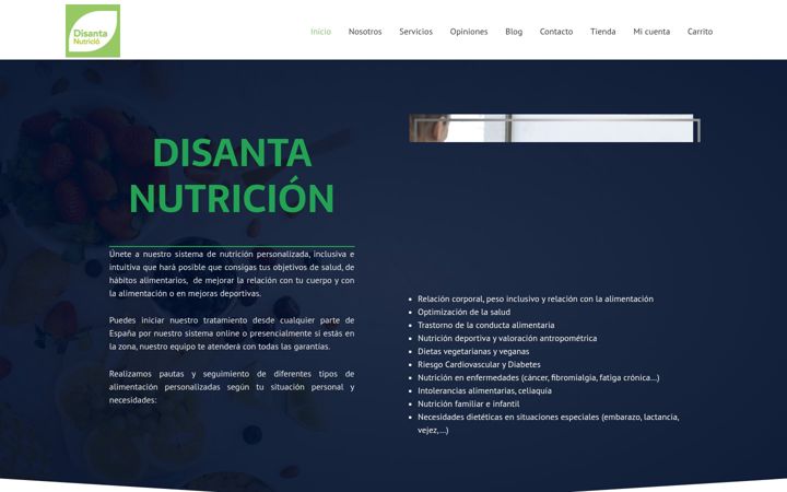 Ekraanipilt saidist disantanutricion.es