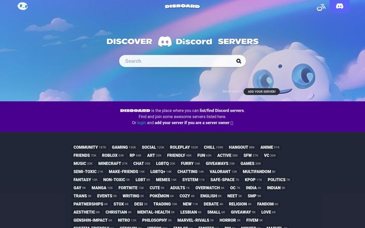 Zrzut ekranu disboard.org