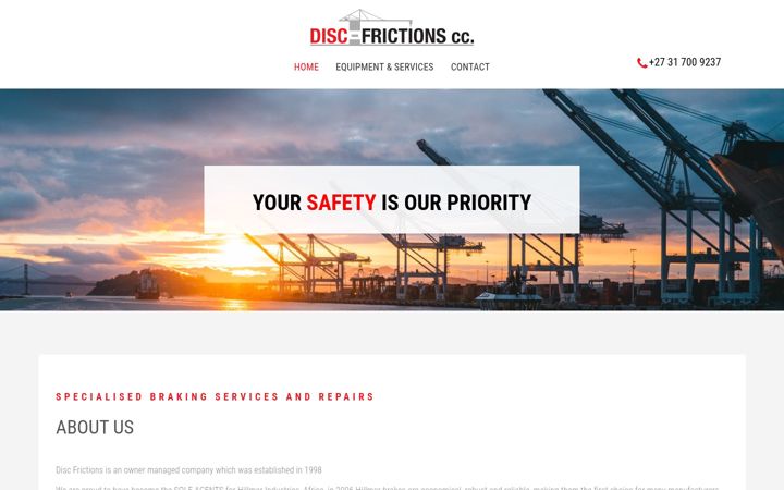 Екранна снимка на disc-frictions.co.za