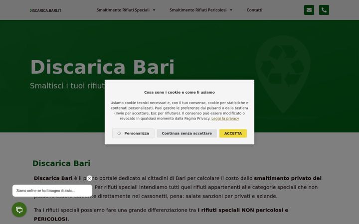 Screenshot of discarica.bari.it