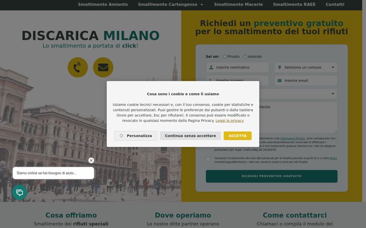 Screenshot of discarica.milano.it