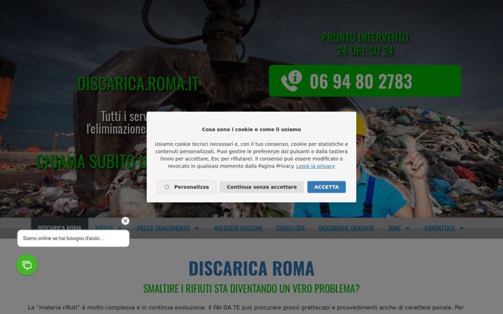 Screenshot of discarica.roma.it