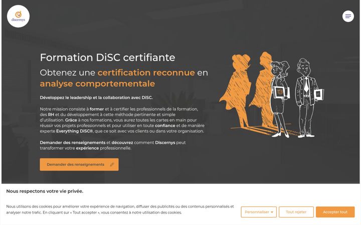 Posnetek zaslona discernys.fr