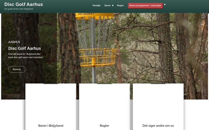 Snimka zaslona za discgolfaarhus.dk