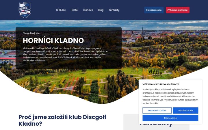 Skærmbillede af discgolfkladno.cz