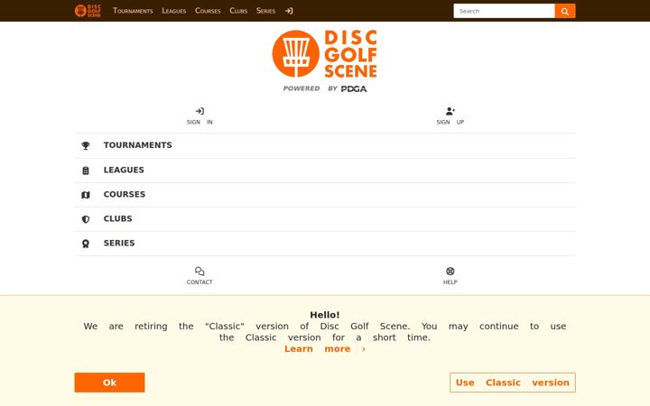 Zrzut ekranu discgolfscene.com