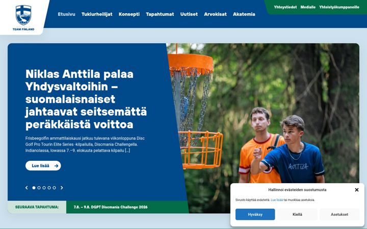 Screenshot di discgolfteamfinland.fi