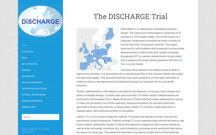 Screenshot von dischargetrial.eu