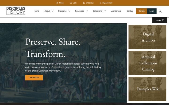 Screenshot of discipleshistory.org