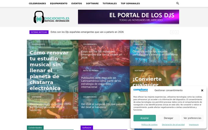 Ekraanipilt saidist discjockeys.es