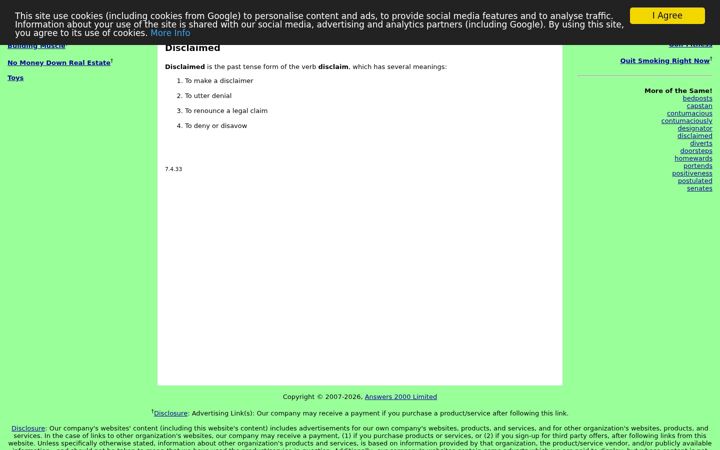 Screenshot of disclaimed.org