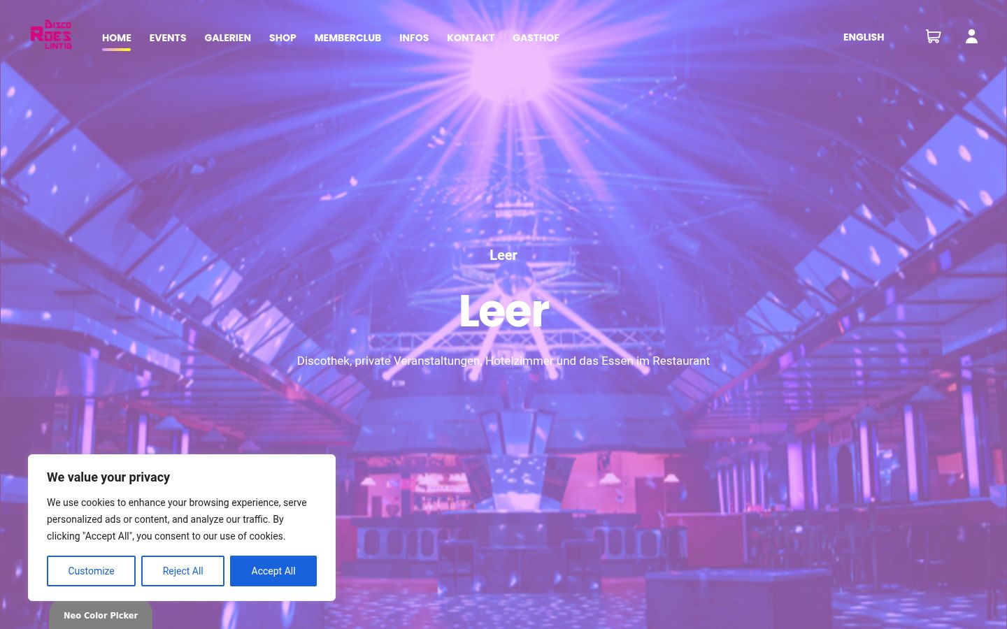 Screenshot of the consent banner shown before any interaction