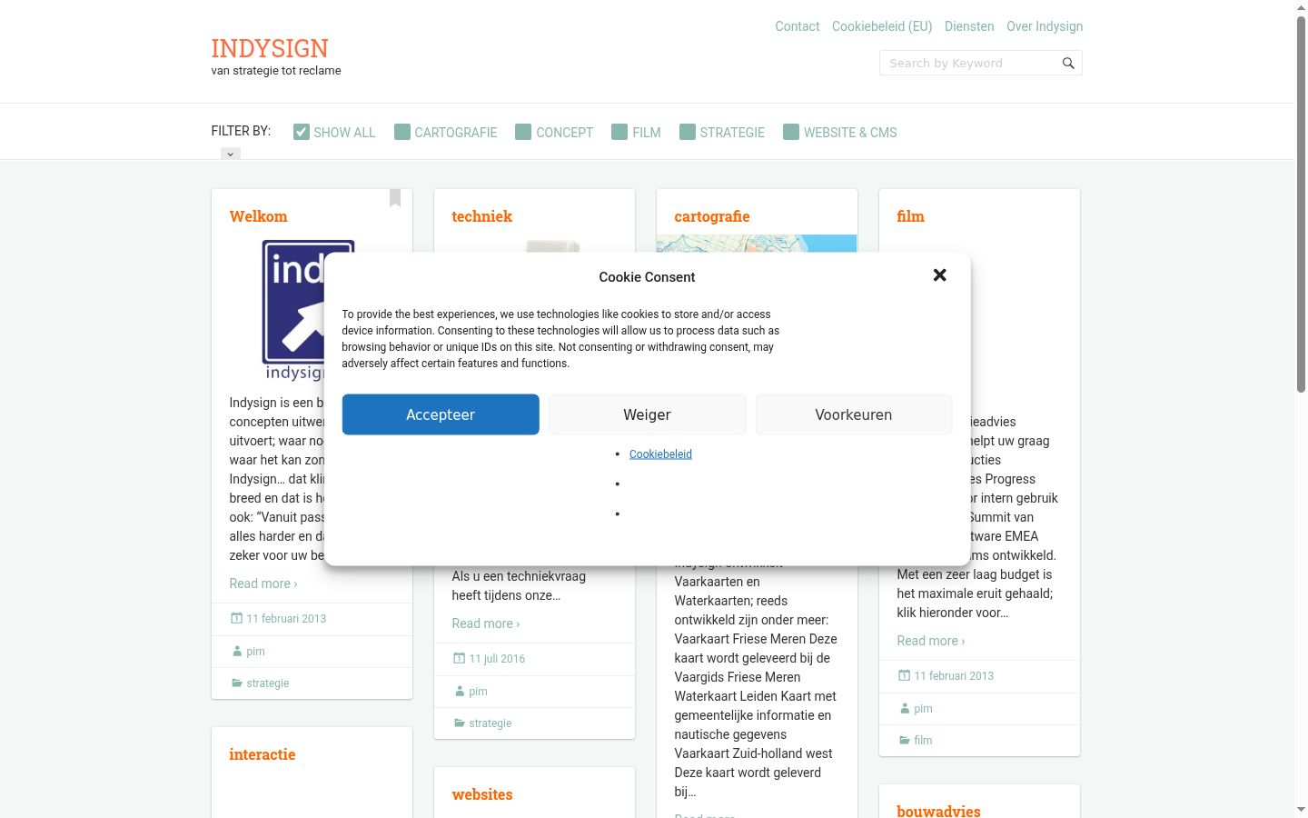 Screenshot des Einwilligungsbanners vor jeglicher Interaktion