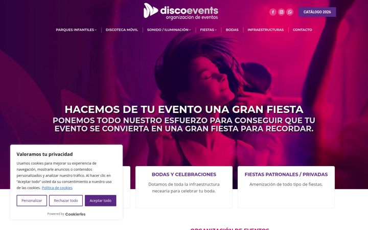 Képernyőkép: discoevents.es