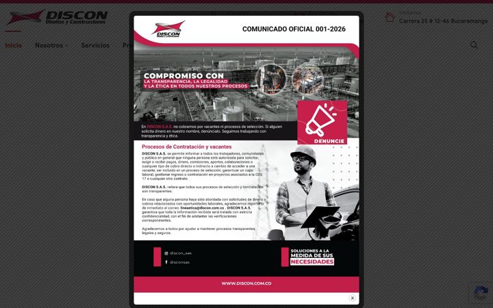 Screenshot di discon.com.co