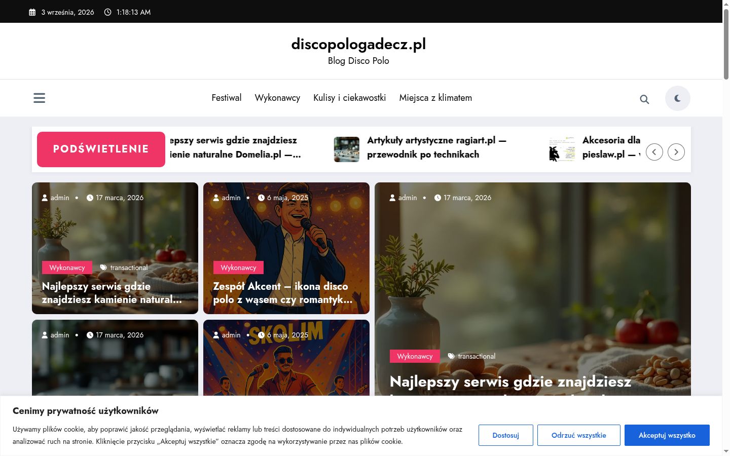 Screenshot of the consent banner shown before any interaction