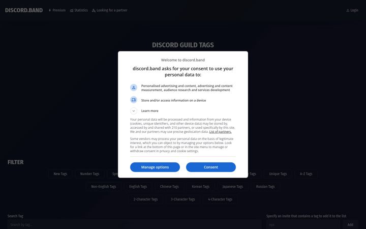 Screenshot of discord.band