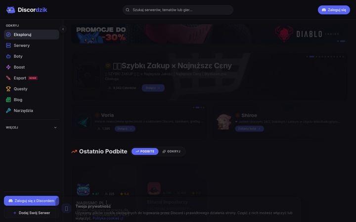 Screenshot stránky discordzik.pl