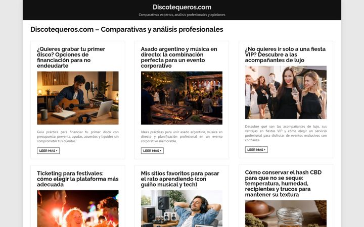 Screenshot of discotequeros.com