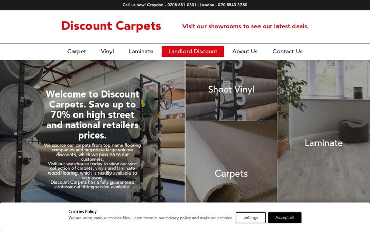 Екранна снимка на discountcarpetssw19.co.uk