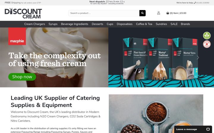 Екранна снимка на discountcream.co.uk