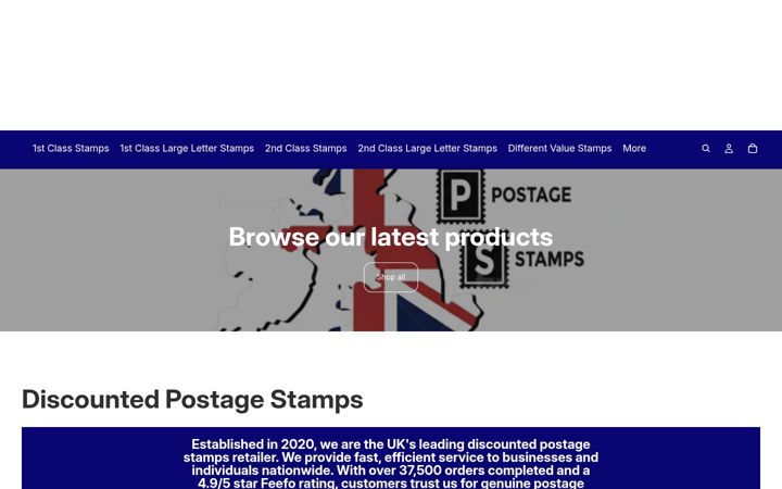 Екранна снимка на discountedpostagestamps.co.uk