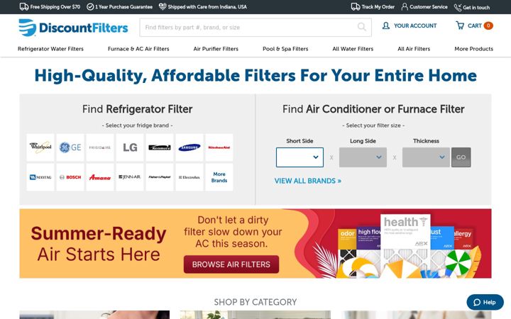 Screenshot of discountfilters.com
