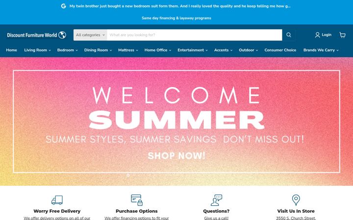Screenshot of discountfurnitureburlington.com