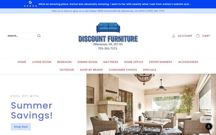 Screenshot of discountfurnituremanassasva.com