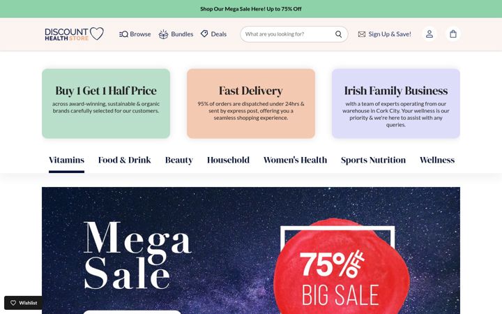Screenshot of discounthealthstore.ie
