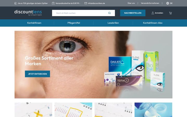 Screenshot of discountlens.de