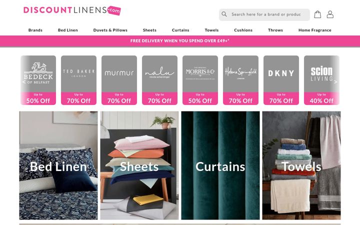 Screenshot of discountlinens.com