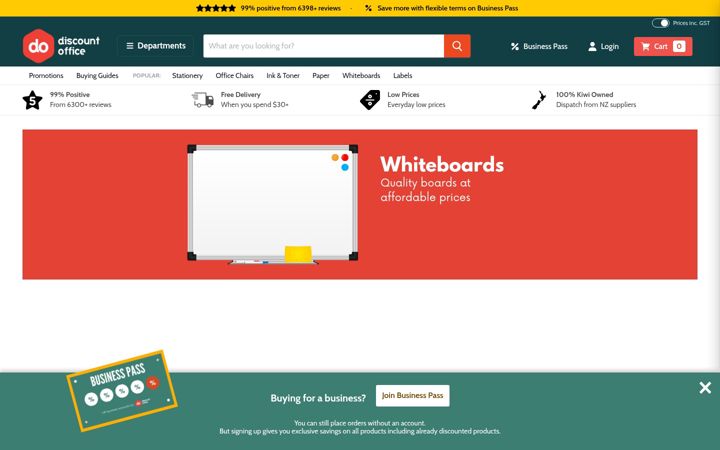 Screenshot of discountoffice.co.nz