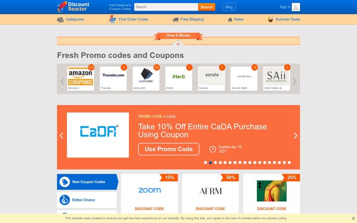 Screenshot of discountreactor.com