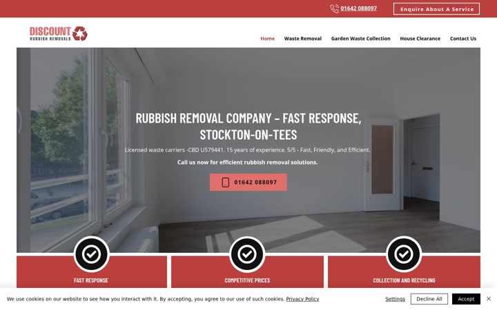 Snimka zaslona za discountrubbishremovals.co.uk