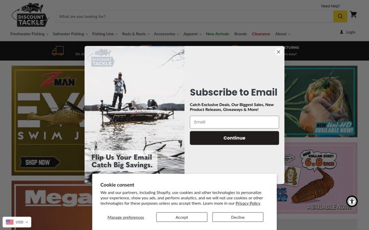 Capture d'écran de discounttackle.com