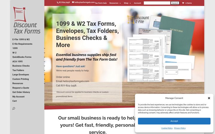 Screenshot of discounttaxforms.com