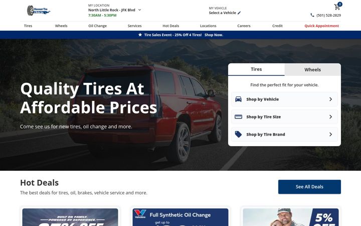 Screenshot of discounttireandbrake.com