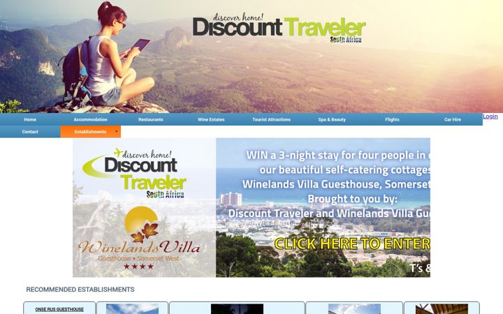 Екранна снимка на discounttraveler.co.za