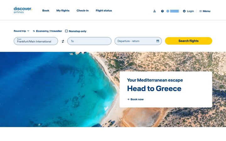 Screenshot of discover-airlines.com
