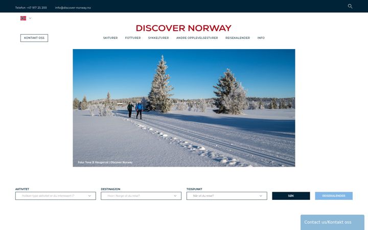 Екранна снимка на discover-norway.no