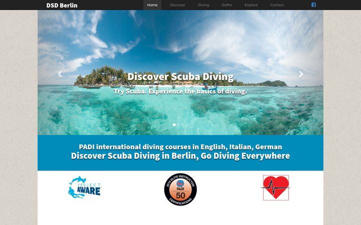 Screenshot of discover-scuba.berlin