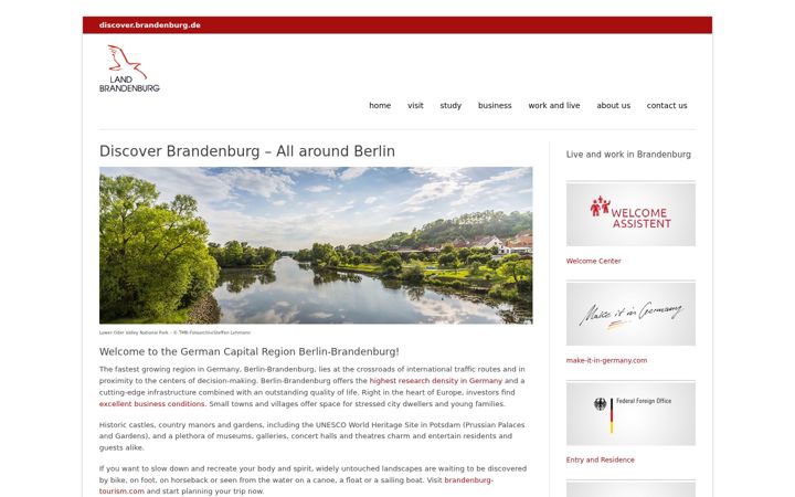 Screenshot of discover.brandenburg.de