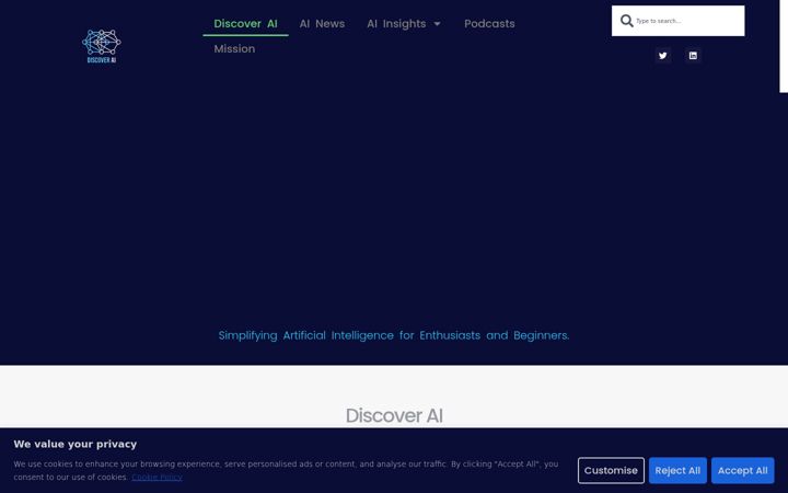 Screenshot of discoverai.link