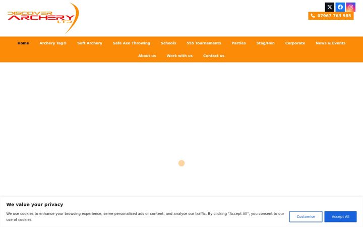 Zrzut ekranu discoverarchery.co.uk