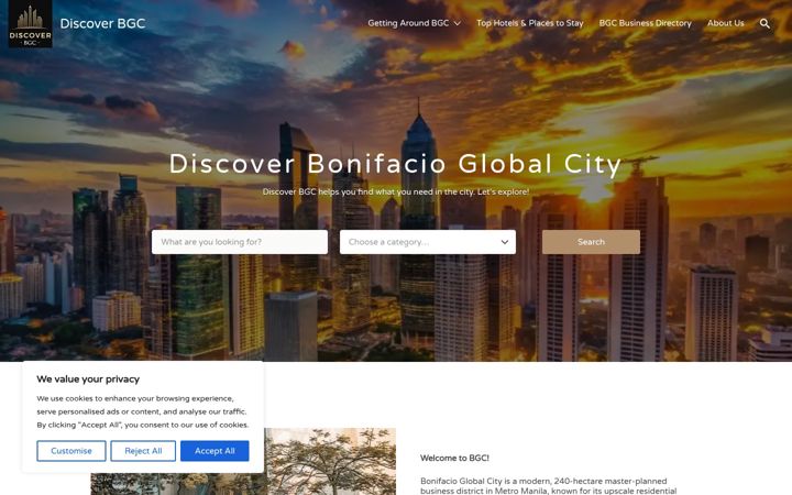 Screenshot of discoverbgc.com