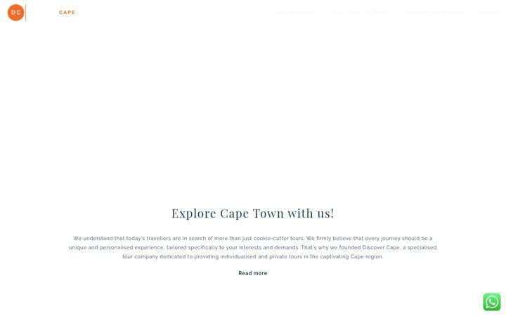 Екранна снимка на discovercape.co.za