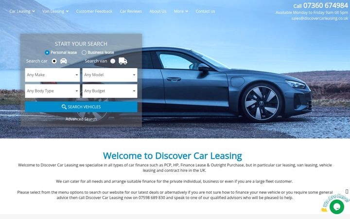 Zrzut ekranu discovercarleasing.co.uk