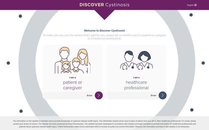 Screenshot of discovercystinosis.com